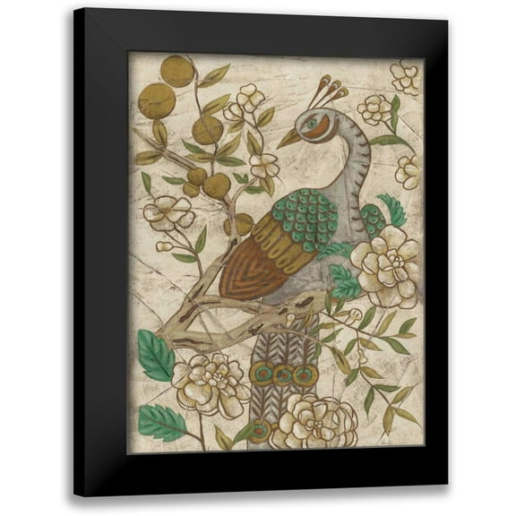 Zarris, Chariklia 12x14 Black Modern Framed Museum Art Print Titled - Chinoiserie Pheasant II