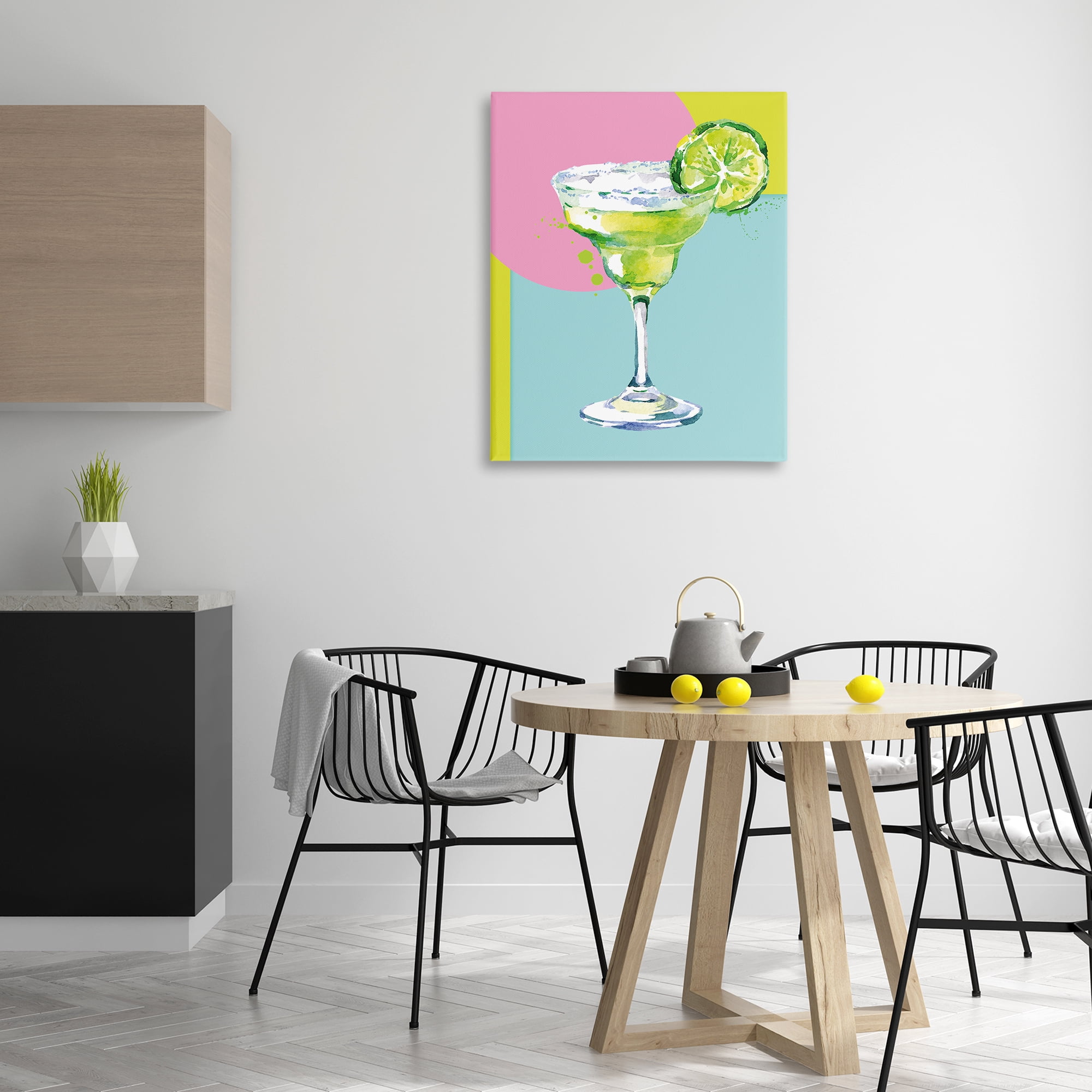 Stupell Industries Cocktail with Lime Slice Food & Beverage Painting Wrapped Canvas Art Print Wall Art, 30 x 40