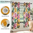 thumbnail image 3 of Yayeee Window Curtains Light Filtering 63"x42" Grommet Panel Pair Home Living Room Decor, Pink Floral Blooms, 3 of 7