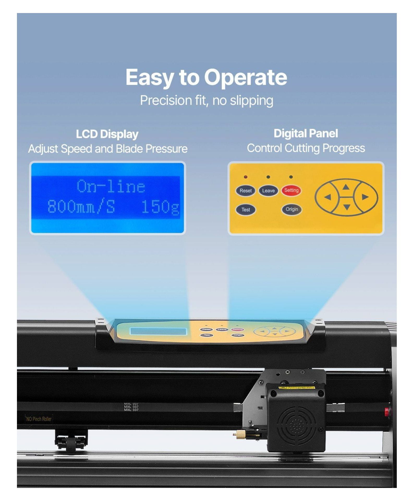 Vinyl Cutter Machine 28 Inch, Cutting Plotter Bundle with SignMaster Software, Adjustable Force & Speed, Stepper Motors, for Signs, Stickers, Heat Transfer Vinyl - Windows Compatible