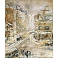 thumbnail image 2 of Loiseau, Gustave 26x30 Black Ornate Wood Framed with Double Matting Museum Art Print Titled - Rue De Clignacourt In The Snow, 2 of 4