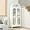 White, variant on 73" Tall Metal Arched Cabinet, Kitchen Pantry Cabinet with Glass Doors & 3 Adjustable Shelves, Arched Bookshelf Cabinets for Kitchen, Bathroom, Living Room, Dinging Room (White)