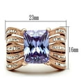 thumbnail image 2 of Womens Rose Gold Ring Anillo Para Mujer 316L Stainless Steel Ring with AAA Grade CZ in Light Amethyst Cori, 2 of 4