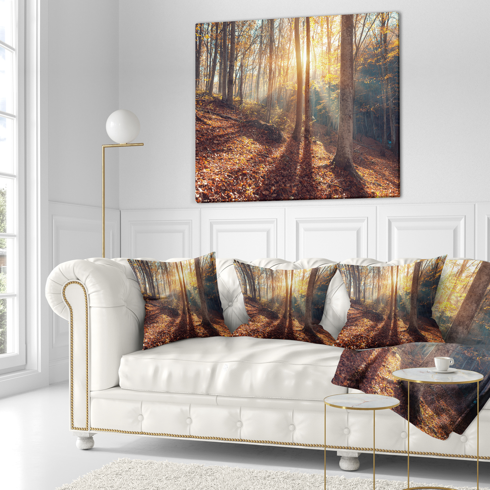 Designart Crimean Mountains Autumn - Landscape Photography Throw Pillow - 18x18