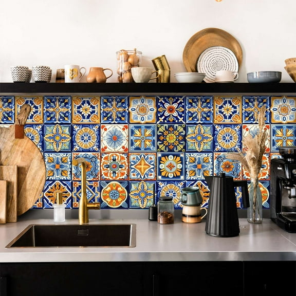 Clearance Sale!Clearance!24PCS Peel and Stick Backsplash Tiles for Kitchen Black and White Stick on Backsplash Kitchen Backsplash Contact Paper Kitchen Wallpaper Self Adhesive Removable Wallpaper