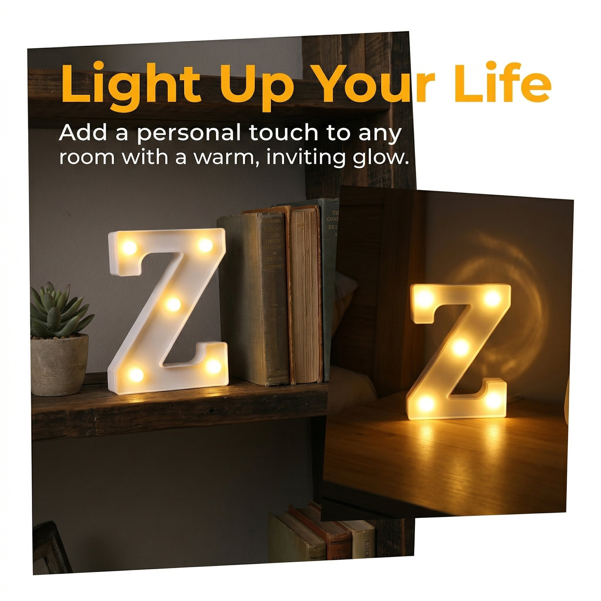 Unique Bargains Marquee Letters With Lights LED Light Up Signs Letter Z 5"L x 1.1"W x 6.1"H