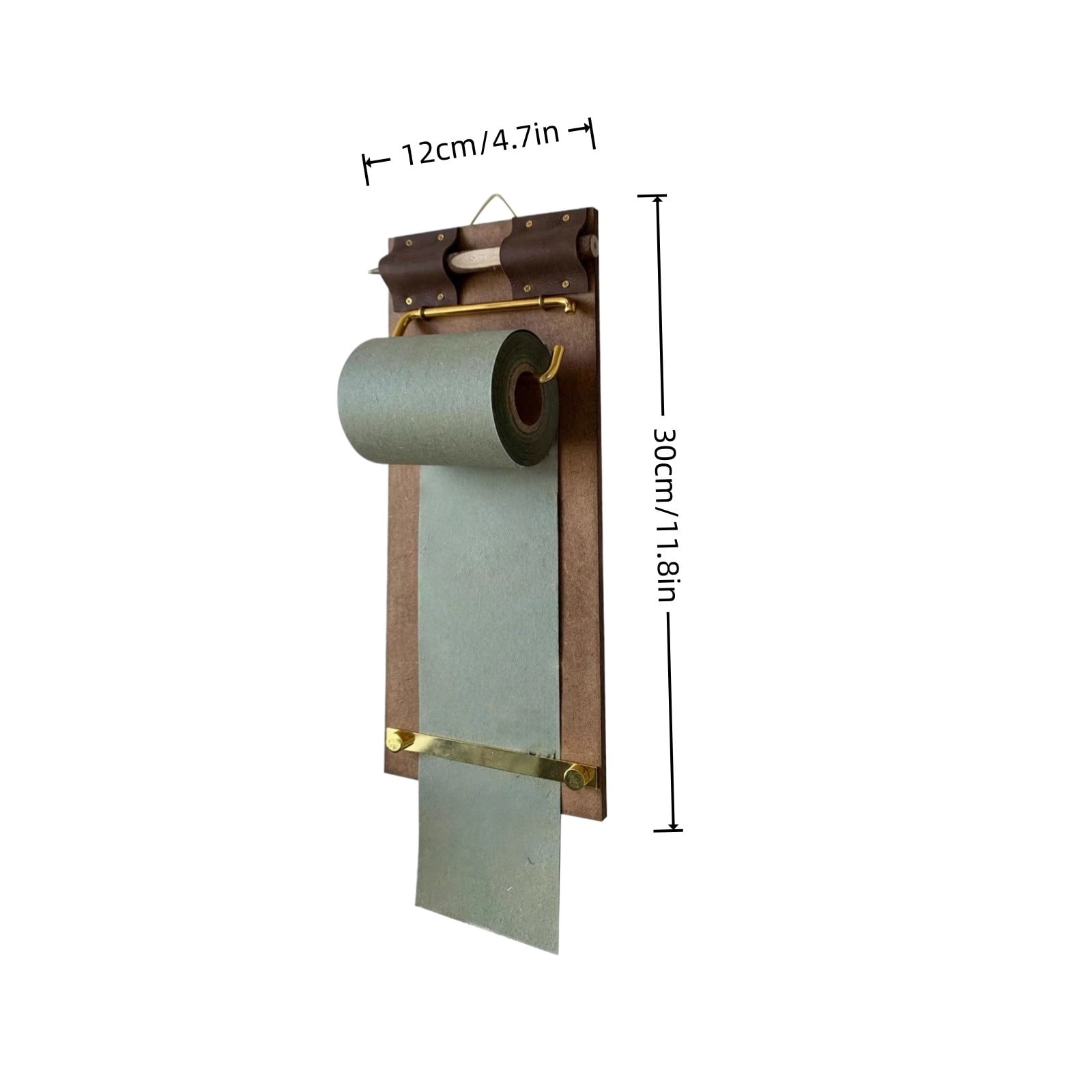 Wall Mounted Note Paper Dispenser with a Brown Roll of Paper Included Vintage Clipboard Hanging Memo Board for Retro Office Kitchen & Home Decor