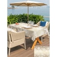 thumbnail image 5 of Outdoor Tablecloth with Umbrella Hole for Patio/Picnic/Party/Camping, Brown Ombre Coastal Waterproof Table Cloth Rectangle Table Cover Washable, Sea Nautical Summer Beach Starfish Coral (60"x 120"), 5 of 8