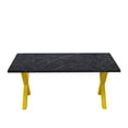 thumbnail image 7 of Square Dining Table, Modern Dining Table with Printed Black Marble Table Top+Gold X-Shape Table Leg for Dining Room, kitchen, 7 of 7