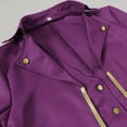 thumbnail image 3 of TSADFHJI Mens Jacket Male Vintage Slim Retro Punk Jacket Gold Edge Coat S Purple, 3 of 4