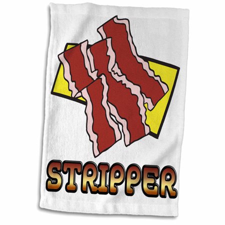 3dRose Funny Bacon Strips Stripper Humor Design - Towel  15 by 22-inch