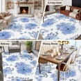 thumbnail image 5 of Blue Watercolor Floral Area Rugs 8'x10', Washable Small Throw Rugs for Living Room Patio, Spring Flower Abstract Art Indoor Outdoor Rug Non-Slip Low Pile Carpet Runner Reversible Floor Mats, 5 of 8
