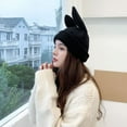 thumbnail image 2 of CoCopeaunts Knit Beanie Hats for Women Bunny Hat Warm Knit Rabbit Ear Crochet Skull Cap with Cute Rabbit Bunny Ears, 2 of 5