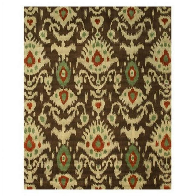 EORC IE26BN Tapis en Laine Marron Tufté Main 7.75 x 9.75 Pi Ikat