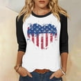 thumbnail image 2 of July 4th 3/4 Sleeve Shirts for Women American Flag Stars Stripes Shirts T-Shirt Cute Graphic Tees USA Flag Patriotic Tshirts Tunic Tops, 2 of 5