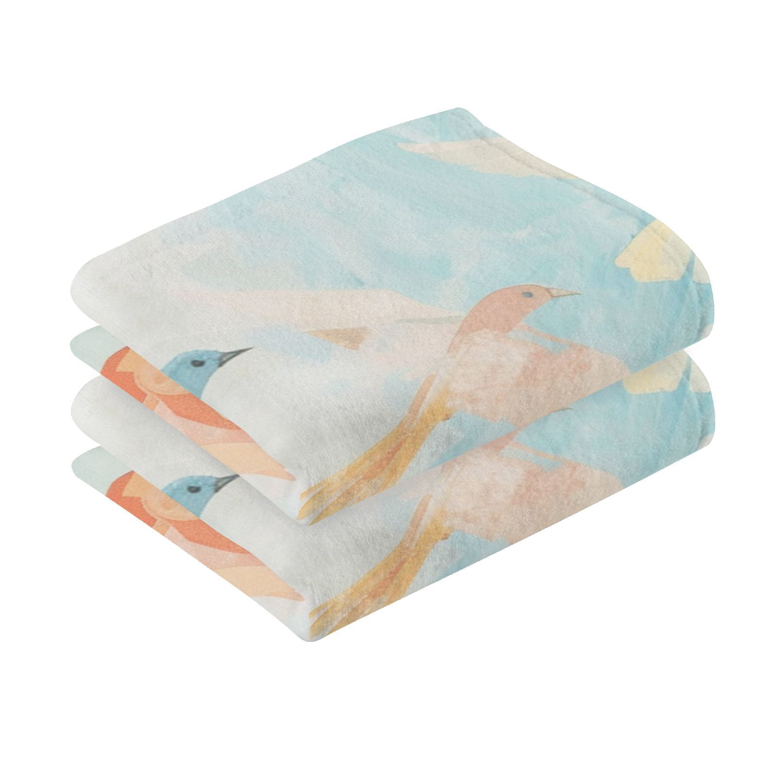 Many Birds Hand Towels Cotton Bath Towels Large Face Towels Absorbent for Bathroom 2 Packs