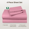 thumbnail image 4 of California Design Den 100% Cotton 4-Piece King Size Sheet Set, Doll Pink, 4 of 8