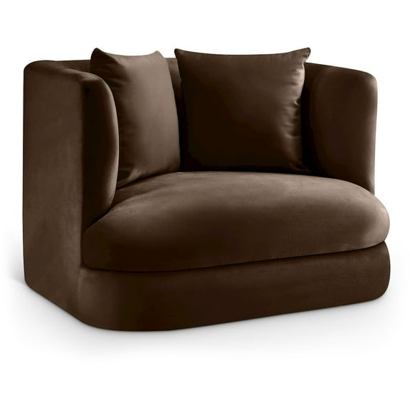 Meridian Furniture Alder Brown Velvet Chair
