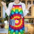 thumbnail image 6 of Rainbow Tie Dye Circular Pattern Apron-Garden Aprons for Women with Pockets-Cotton Linen Waterproof Kitchen Cooking Gardening Aprons Adjustable for Kitchen,Cooking,BBQ and Salon 33x27 Inch, 6 of 7