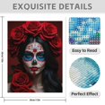 thumbnail image 3 of Diamond Art Kit for Adults, Day Of The Dead Rose Makeup Diamond Painting for Adults Beginners, DIY Diamond Art Painting Kits, 5D Diamond Painting Crafts for Home Decor 12x16 Frameless, 3 of 7