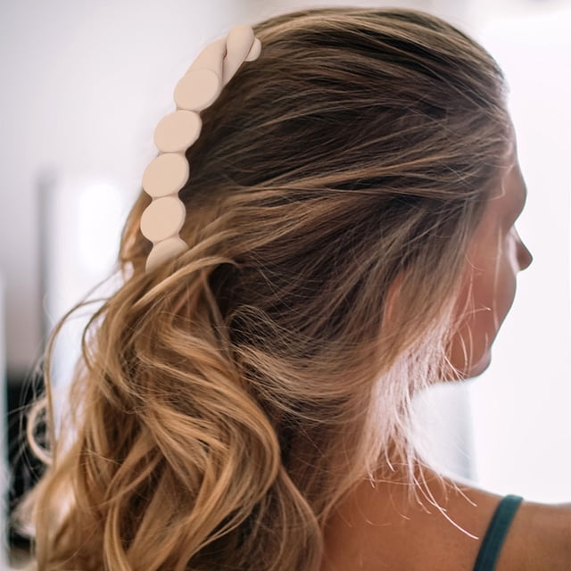 Elegante horquilla para el pelo con forma de plátano para mujer, para cola de caballo, con clip vertical para la parte trasera de la cabeza, para tocado