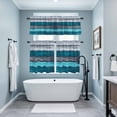 thumbnail image 3 of Farmhouse Aqua Blue Grey Kitchen Curtains Sets for Windows 36 Inch Length, Country Vintage Wooden Rod Pocket Window Treatments Tier Curtains and Valances Set for Bedroom/Bathroom, 3 of 8