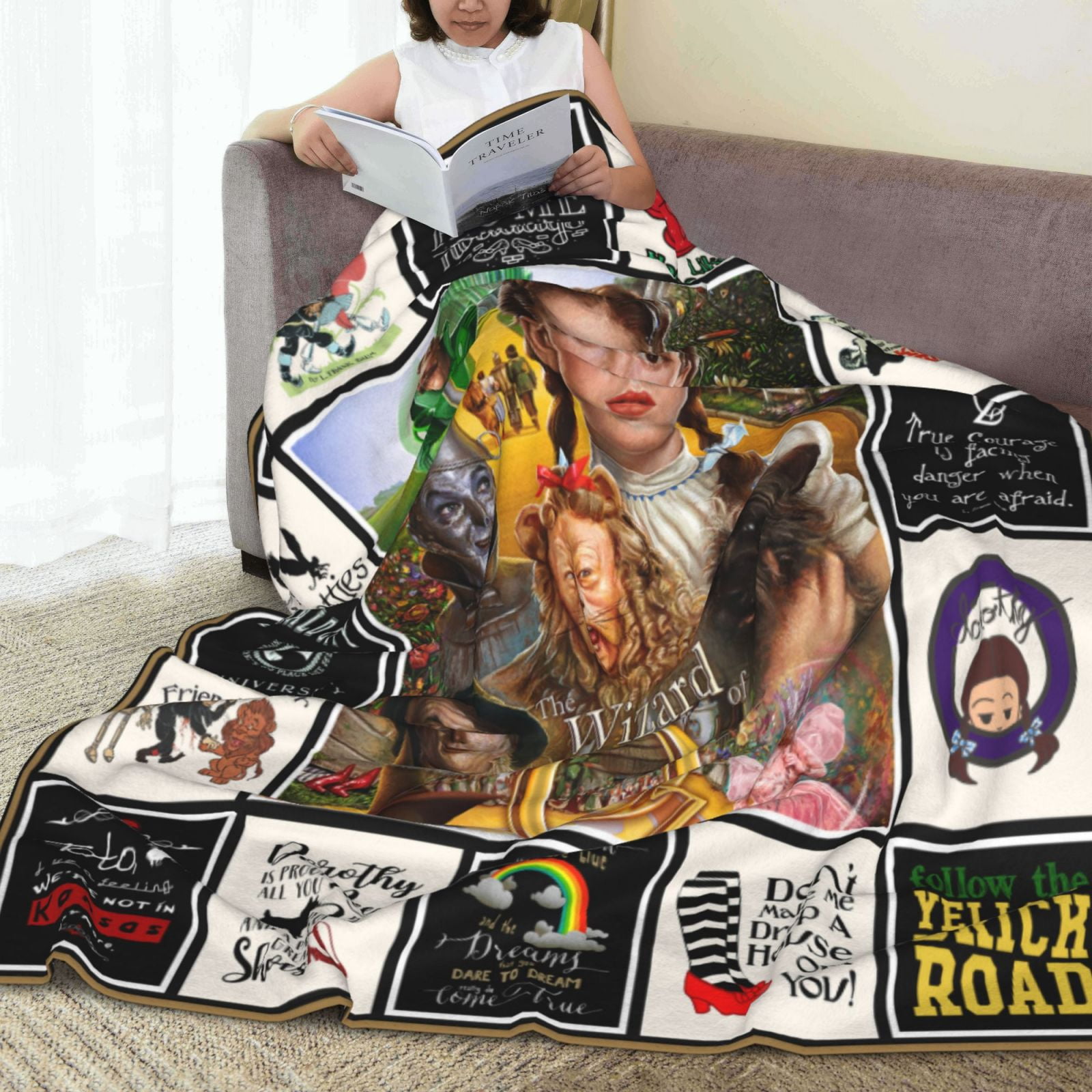 The Wizard of Oz Throw Blanket 80"X60" Soft Flannel Lightweight Plush Air Conditioner Quilt Suitable For Sofa,Living Room,Bedroom,Double Bed