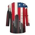 thumbnail image 5 of GERsome Womens 4th of July T-Shirts American Flag Patriotic Shirts Crewneck 3/4 Sleeve Loose Fit Summer Tops USA Flag Stars Stripes Graphic Tee S-5XL, 5 of 5
