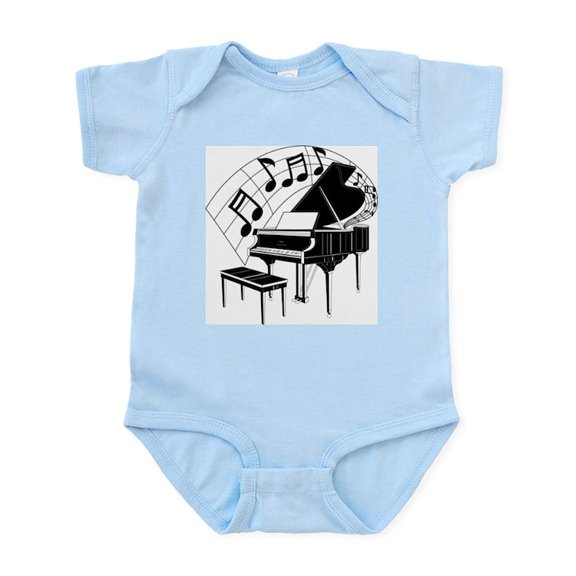 CafePress - Grand Piano Notes Infant Bodysuit - Baby Light Bodysuit, Size Newborn - 24 Months