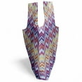 thumbnail image 3 of Chevron Reusable Portable Bag, Chevron from Small Strikes Horizontal Stripes in Contemporary Design, Fabric Market Bag Sturdy Easy to Clean Foldable Slim Design, Purple Khaki Blue, by Ambesonne, 3 of 4