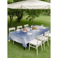 thumbnail image 5 of 60x84 Inch Outdoor Tablecloth with Umbrella Hole Zipper Rectangle Navy Blue Striped Rectangular Tablecloths Outside Waterproof Abstract Vertical Streaks Stripes Patio Table Cloth Cover for Picnic, 5 of 8