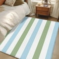 thumbnail image 5 of Sage Green Blue Striped Area Rug 3x5 FT, Non Slip Entryway Bedside Carpet, Farmhouse Sage Green Stripes Washable Soft Floor Carpet Indoor Mat Non-Shedding Throw Rug for Dorm Kitchen Home Office, 5 of 9