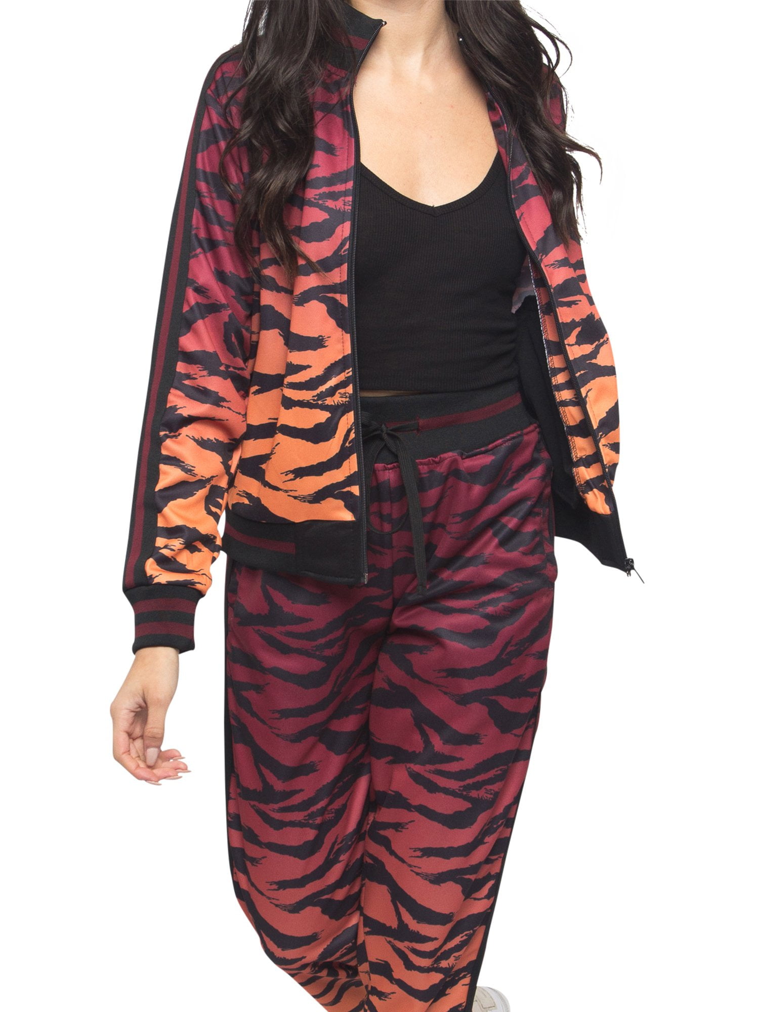 Victorious Women's Ombre Gradient Tiger Stripe 2 Piece Tracksuit