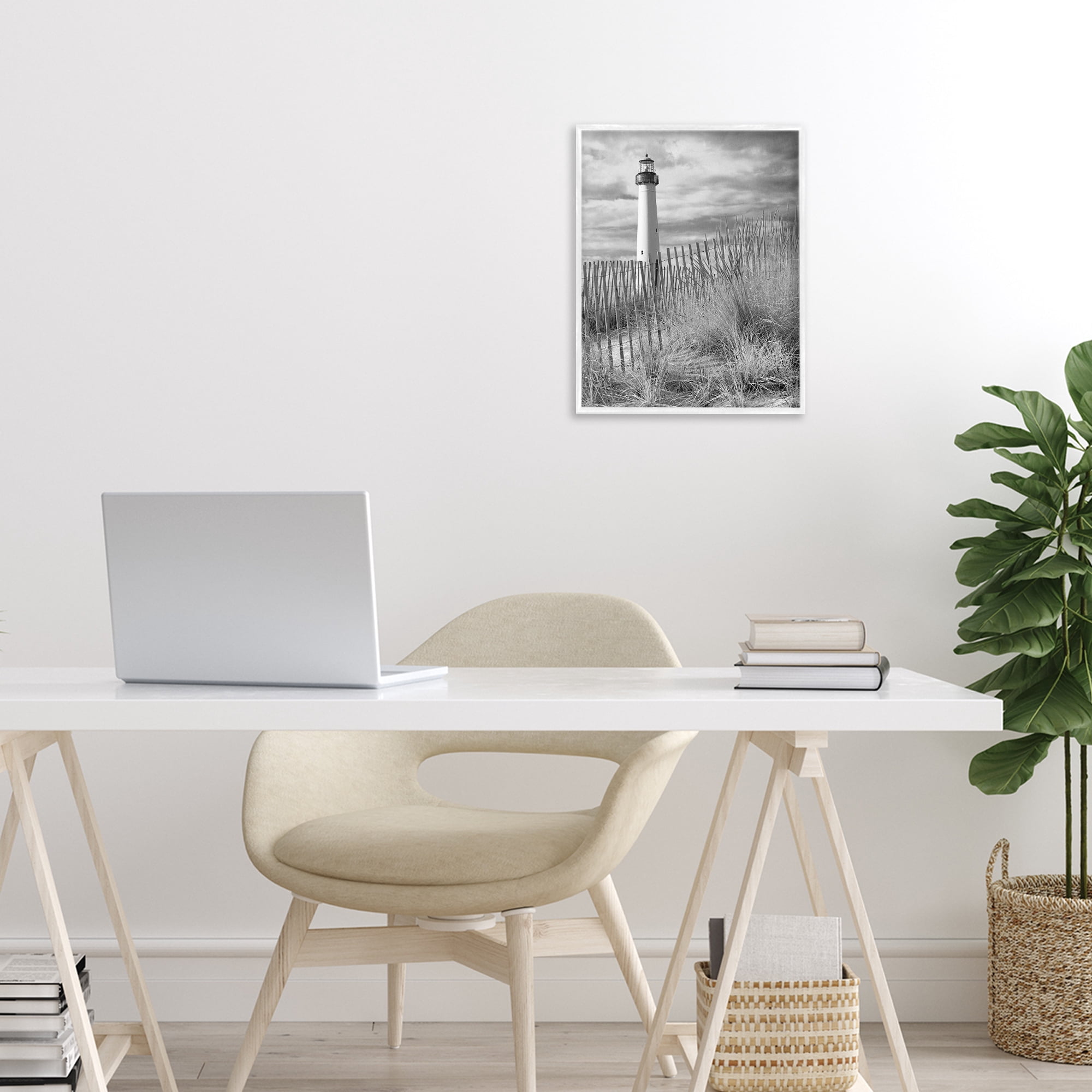 Stupell Industries Cape May Lighthouse View White Framed Giclee Art, design by MJ Photography