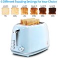 thumbnail image 2 of Keenstone Retro 2 Slice Toaster Stainless Steel ,with Bagel, Cancel, Defrost Fuction and Extra Wide Slots Toasters, 6 Shade Settings,Removable Crumb Tray, Blue, 2 of 7