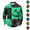 3#Q Green, variant on Halloween Jack O Lantern Patchwork Mesh Breathable Men Long Sleeve Polo Shirt Vintage Crack Pumpkin Print Lapel Button Polo Top Fall Party Daily Casual Men Polo Blouse Blue XL