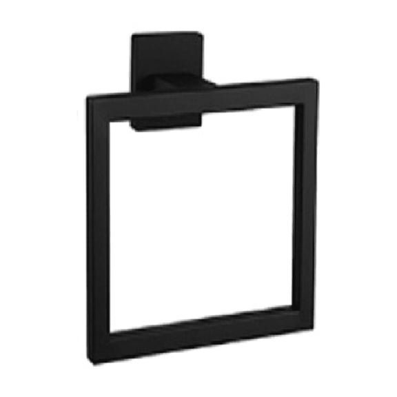 Stainless Steel Square Towel Ring Bathroom Rack Hook Hardware Storage Accessories 16x13mm Black