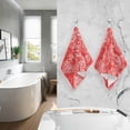 thumbnail image 5 of Coolnut Big Small Red Heart Patterned Hand Towels 2 PCS, Cotton Bath Towel for Drying Face Hands Body Decorative Water Absorbent Lightweight Towels for Bathroom Ktichen Travel Gym, 16"x28", 5 of 6