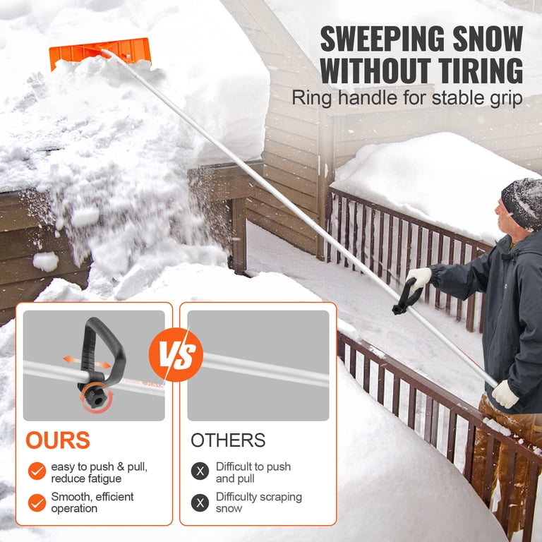 VEVOR Snow Rake 25'' ABS Blade Snow Removal Tool 21ft Aluminium