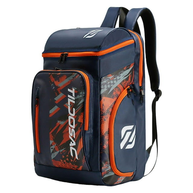 Almencla Tennis Backpack Large Capacity Waterproof Multipurpose Badminton Racquet Bag Blue Orange