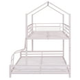 thumbnail image 4 of Kumix Bunk Bed Twin over Full, Metal House Bunk Bed for Kids Teens Adults with Full Length Guardrail and Build-in Ladder, Low Bunk Bed for Toddler, Able to Split, Noise-Free, Pink, 4 of 7
