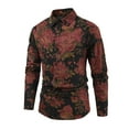 thumbnail image 2 of DDAPJ pyju Mens 70s Floral Dress Shirt Long Sleeve Printed Casual Button Down Shirts Fancy Party Shirt Multicolor L, 2 of 5
