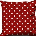 thumbnail image 5 of 17" X 17" Red And White Zippered 100% Cotton Polka Dots Throw Pillow Cover, 5 of 5