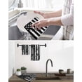 thumbnail image 5 of Black White Kitchen Dish Towels for Drying Dishes Set of 4, Retro Stars Stripes Flag Shabby Chic Texture Waffle Weave Microfiber Hand Tea Bathroom Towels Quick Dry & Absorbent Towel 12x12, 5 of 7
