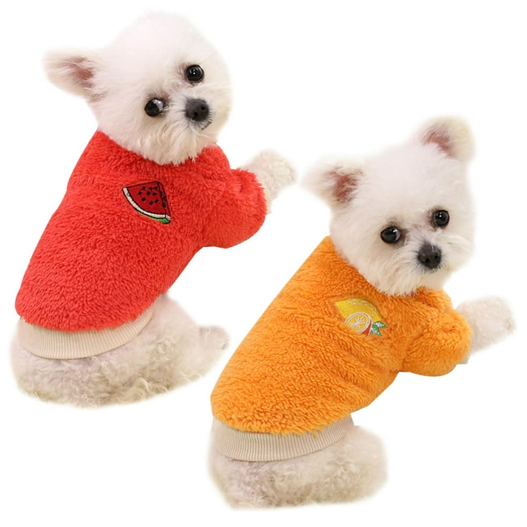 2 Pieces Small Dog Sweaters Fleece Clothes Winter Warm Puppy Sweaters Boys Girls Tiny Dog Outfits for Teacup Yorkie Puppies Extra Small Breed