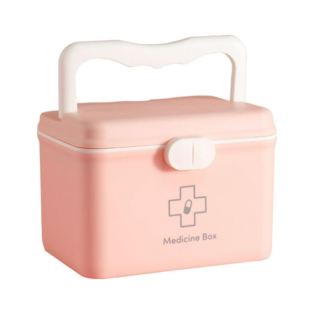 DJN 2025 New Closure Bags & lids & Boxes Household Box Box Storage Family Pack Small Box Multi Layer Portable Children's Small Box Home Pp Pink One Size