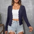 thumbnail image 3 of AnuYalue Women's Long Sleeve Cropped Cardigan Sweaters Open Front Blouse Trendy Lightweight Cardigans, 3 of 4