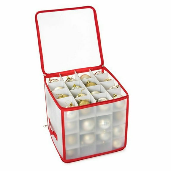 Uhuya Christmas Ornaments Storage Box 64 Baubles Storage Box Ornament Xmas Tree Bag Decoration Box Christmas Ball Accessories Holder