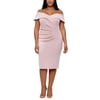 XSCAPE Women's Plus Size Pink Sweetheart-Neck Dress