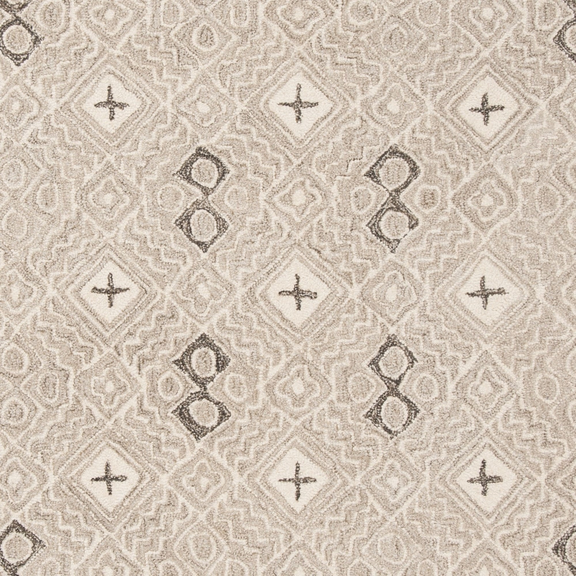 SAFAVIEH Micro-Loop Aditya Abstract Geometric Area Rug, Grey/Ivory, 5' x 5' Square